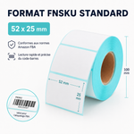 Rouleau 2000 étiquettes thermique FNSKU 52mm x 25mm