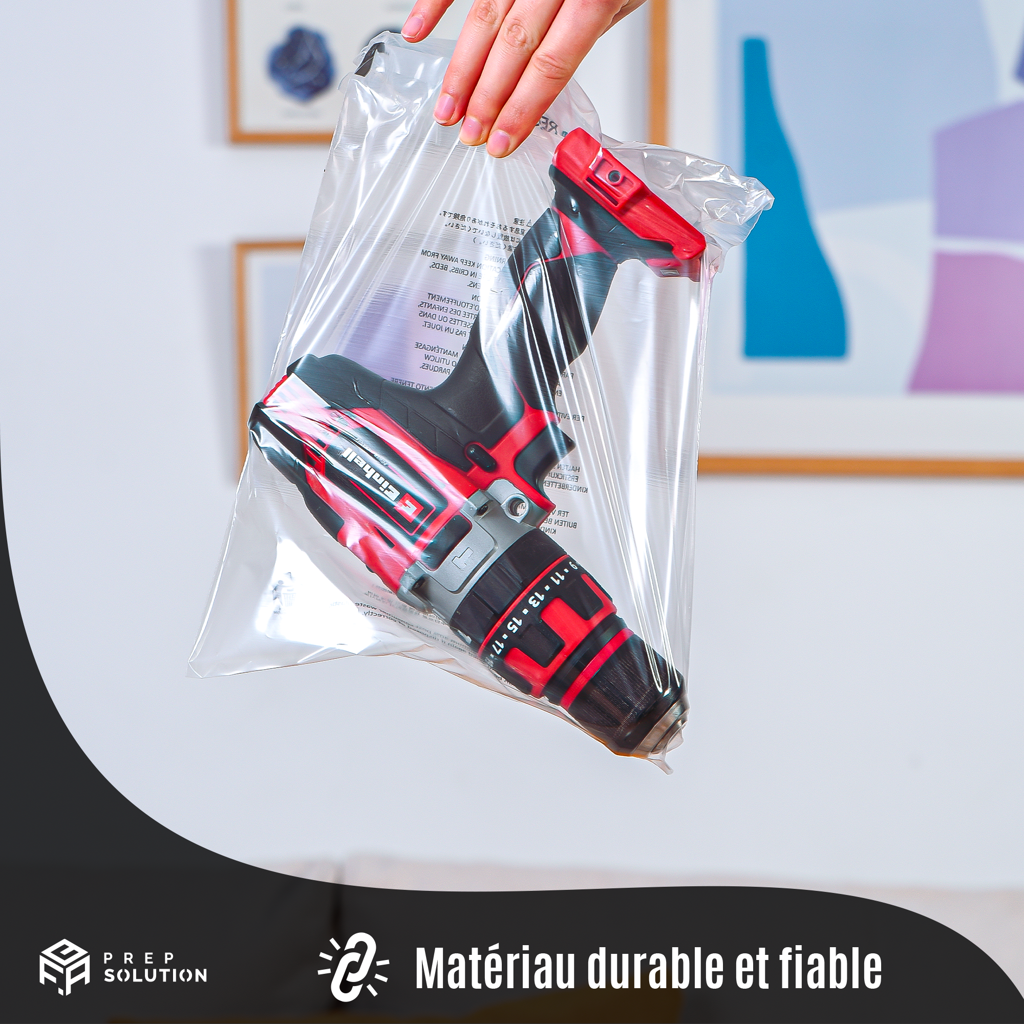 Sachets Plastique Transparents pour emballage Amazon FBA – Lot de 100 | Fermeture Adhésive & Avertissement de Suffocation Multilingue